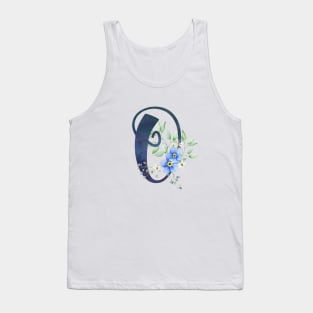 Floral Monogram O Wild Blue Flowers Tank Top